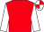 Red body, white arms, white cap, red quartered
