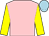 Pink, yellow arms, light blue cap