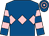 Royal blue, pink triple diamond, hooped sleeves and cap