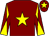 Maroon, yellow star, diabolo on sleeves and star on cap