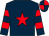 Dark blue, red star, hooped sleeves, quartered cap