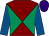 Maroon and emerald green diabolo, royal blue sleeves, purple cap