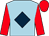 Light blue, dark blue diamond, red sleeves & cap