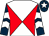 Red & white diabolo, dark blue sleeves, white chevrons, dark blue cap, white star