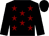 Black, maroon stars, black sleeves & cap