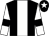 Black, white stripe, white sleeves, black armlets, black cap, white star