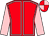 Red, pink seams and sleeves, quartered cap