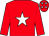 red, white star, red cap, white stars