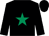 black, emerald green star