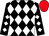 Black and white diamonds, red cap