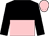 black and pink halved horizontally, black sleeves pink armlets, pink cap