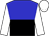 blue and black halved horizontally, white sleeves and cap