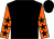 BLACK, ORANGE sleeves, BLACK stars