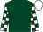 Dark green, dark green and white check sleeves, white cap