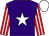 Purple, white star, red and white striped sleeves, white cap