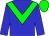 Blue body, green chevron, green cap