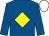 Royal blue, yellow diamond, white cap