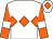 White body, orange triple diamonds, orange sleeves, white armlets, white cap, orange diamond