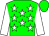 Green body, white stars, white arms, green cap