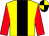 Yellow, black panel, red sleeves, yellow & black quartered cap