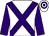 White, purple cross sashes & sleeves, hooped cap