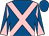 Royal blue, pink cross belts, diabolo on sleeves