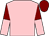 Pink, maroon and pink halved sleeves, maroon cap
