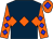 dark blue, orange triple diamond, orange arms, blue diamonds, orange cap, blue diamond