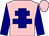 Pink, navy cross of lorraine, navy sleeves, pink cap