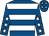 Royal blue, white hoops, royal blue sleeves, white stars, royal blue cap, white stars