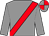 Grey, red sash, quartered cap