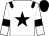 white, black star, black epaulets, white sleeves, black armlets, black cap