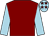 Maroon, light blue sleeves, light blue cap, maroon stars