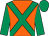 ORANGE, emerald green cross sashes, sleeves & cap