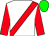 white, red sash, red sleeves, green cap