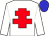 White body, red cross of lorraine, white arms, blue cap