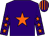 Purple, orange star, purple sleeves, orange stars, striped cap