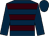 Dark blue, brown hoops, dark blue sleeves and cap