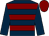 Dark blue, maroon hoops, dark blue sleeves, maroon cap