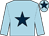 Light blue, dark blue star and star on cap