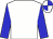 White body, blue arms, white cap, blue quartered