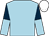 light bLUE, dark blue and light blue halved sleeves, white cap