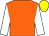 Orange, white sleeves, yellow cap