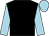 Black, light blue sleeves and cap