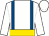 White, royal blue braces, gold belt