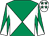 White & emerald green diabolo, white cap, emerald green stars
