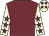 Garnet body, beige arms, garnet stars, beige cap, garnet stars