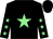 Black, light green star, black sleeves, light green stars