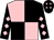 Black & pink quartered, pink diamonds on sleeves, black cap, pink diamonds