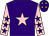 Purple, pink star, pink sleeves, purple stars, purple cap, pink stars